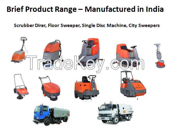 Scrubber Drier, Floor Sweeper, Ride on scrubber, Ride on Sweeper, Truck Mounted Sweeper, Vacuum cleaners