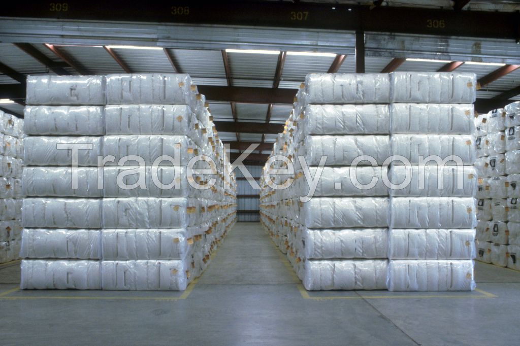 row cotton bales