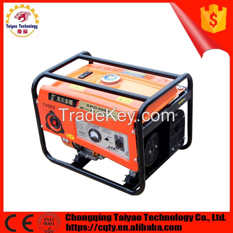 Portable 168F powered 2kw manual starting gasoline generator