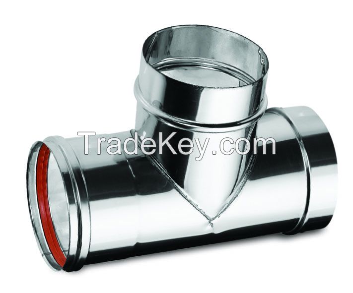 Chimney Flue Pipe, Tee - Single Wall Stainless Steel AISI 304/316L