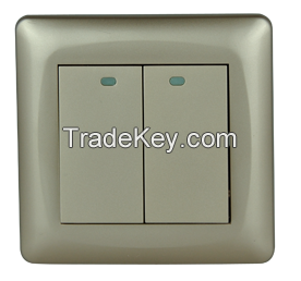 86-type 1/2-way decorative switch, luminous indication, 10 Amp, multi color