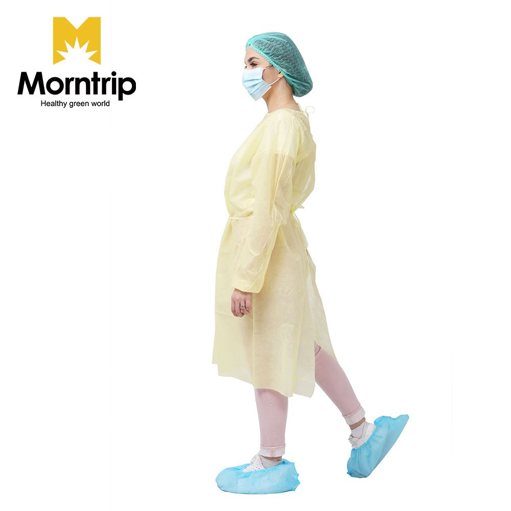 Medical Laboratory Impervious Disposable Yellow Isolation Sterile Gown