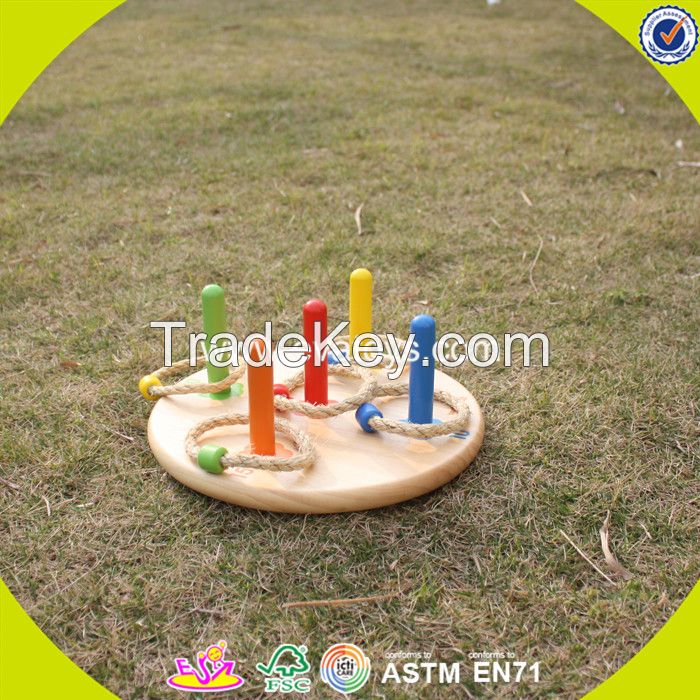 New products educational kids wooden ring toss toy W01A159