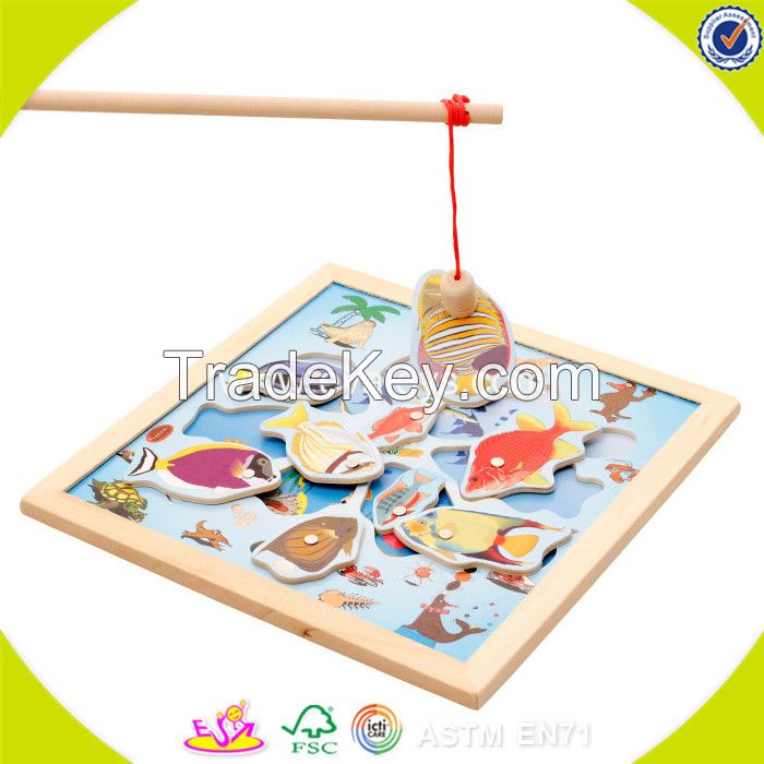 baby wooden magnetic fishing set funny kids wooden magnetic fishing se