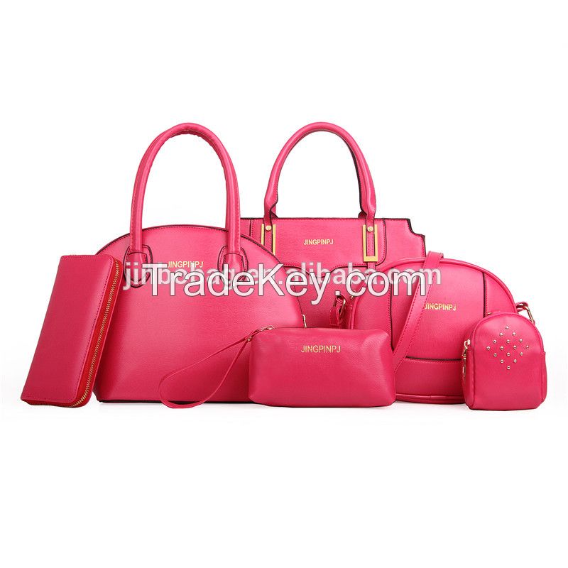 high quality 6pcs handbags women bags leather hand bags purses and handbags 2017