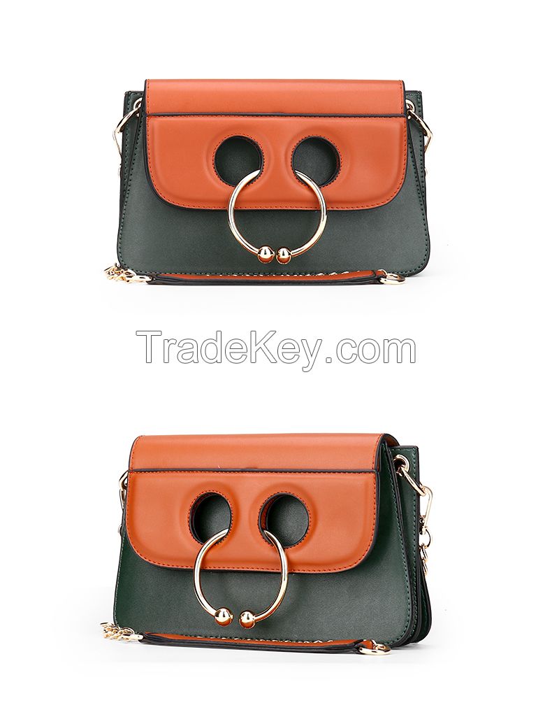 metal ring contrast color 2017 trending handbags 2016 new design ladies bags ladies hand bag women italian design