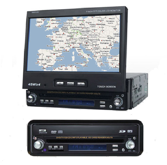 Car DVD Single Din With Touch Screen Monitor SD DVD / CD / MP3 / DVD-R