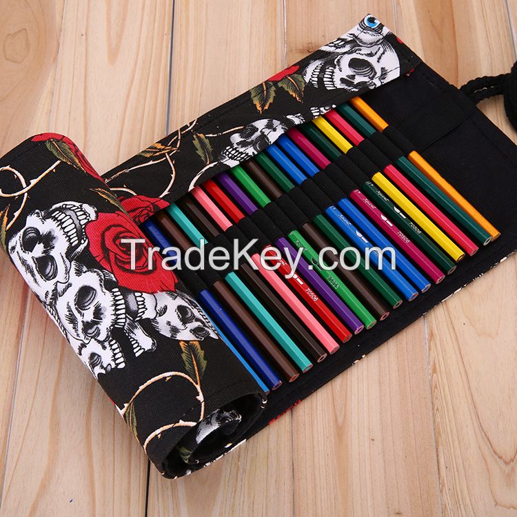 Skull Pencil Bag Roll