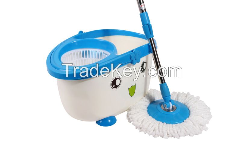 360     Degree Rotating Head Easy Magic Floor Mop & Spin Dry Bucket 2 Head Microfiber Twist Hurricane Spinning cute design