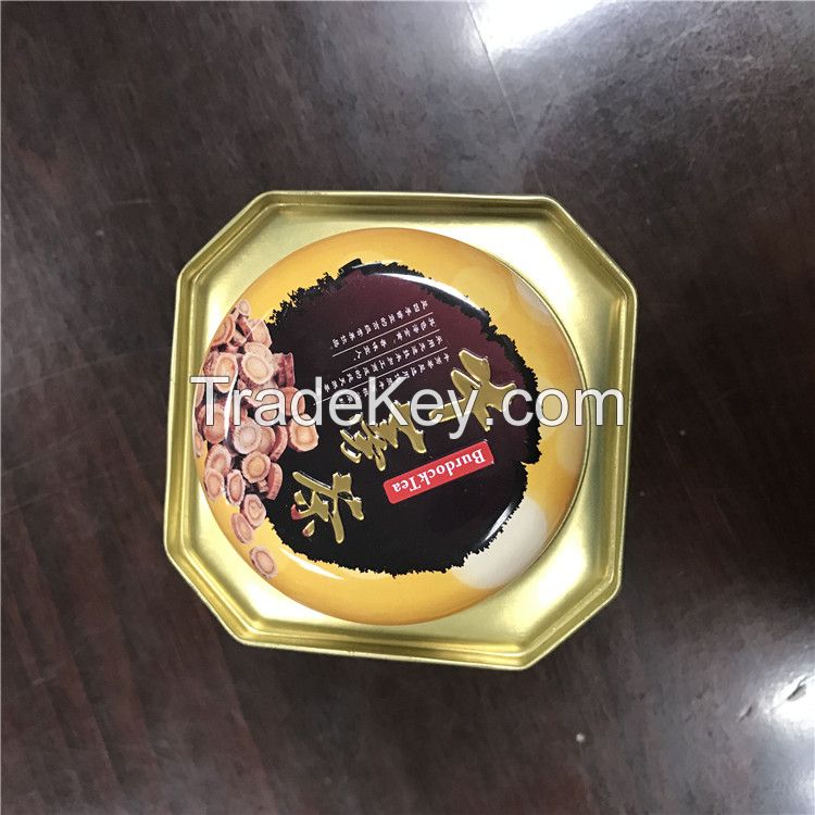 Octagonal Shape Tea Coffer Packaging Metal Tin Box Tin Cans