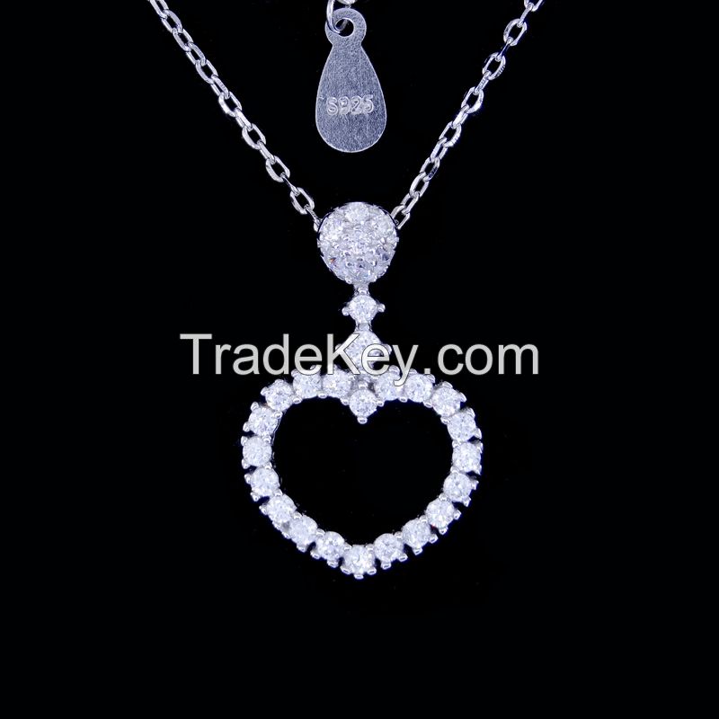 925 Sterling Silver Necklaces(CZ Stone)