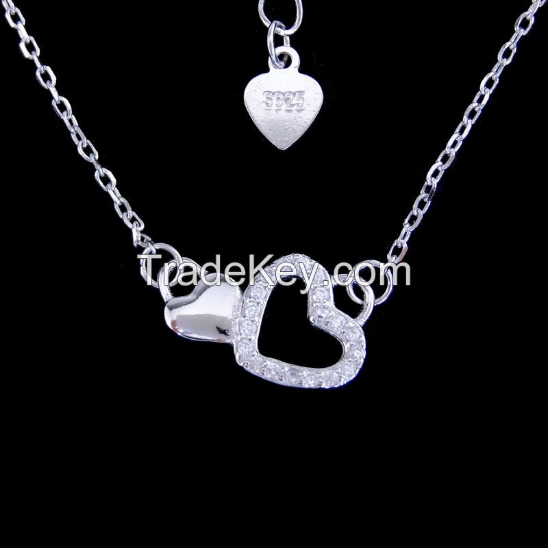 925 Sterling Silver Necklaces(CZ Stone)