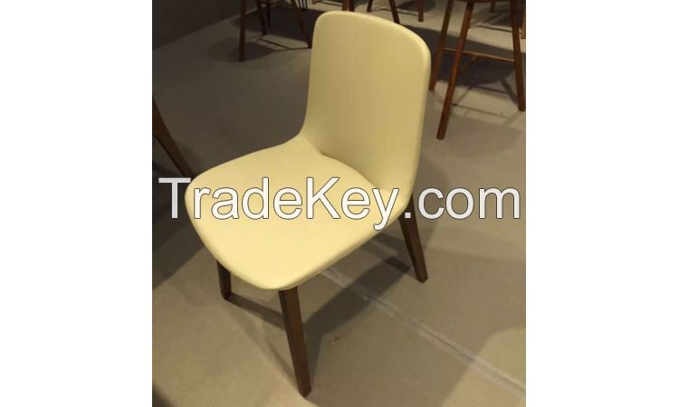 Poliform seam item dining room furniture solid ash wood chair real leather dining chair OEM factory