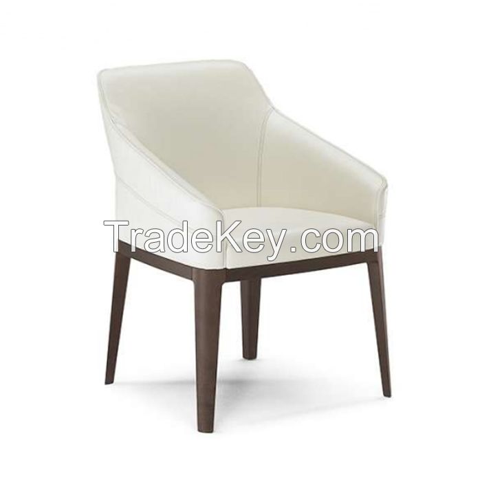Natuzzi seam item dining chair real leather dining chair solid wood dining chair OEM factory