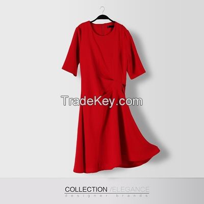 red short sleeve casual dress