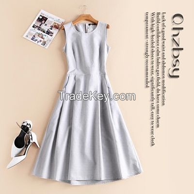 silver white sleeveless casual dress