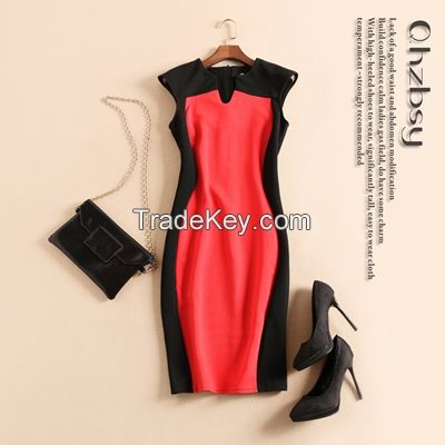 red sleeveless casual dress