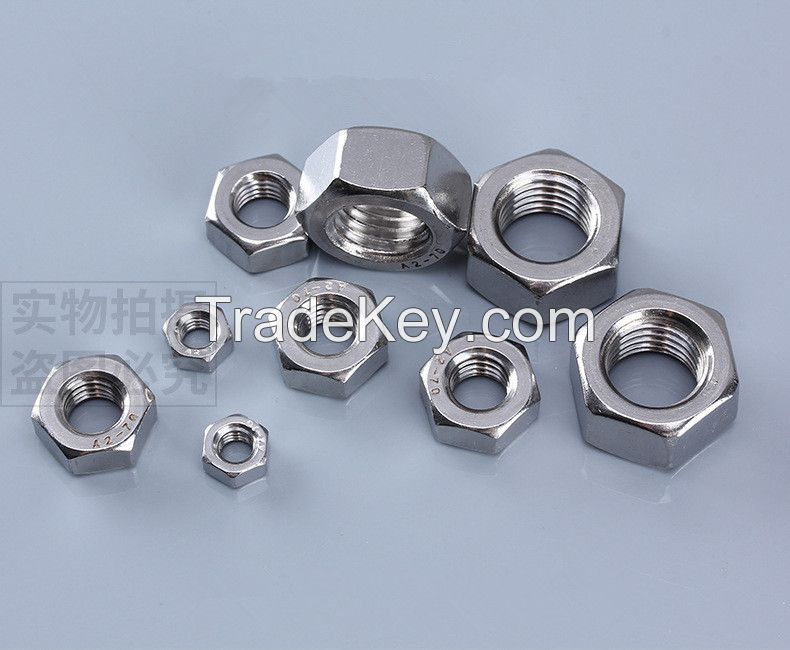 DIN934 304 stainless steel hexagonal nut Hexagon nuts Bolt nut m1.6-m7