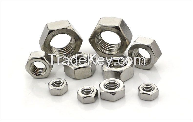 DIN934 304 316 201 stainless steel hexagon bolts cap nut M1.0 -M30
