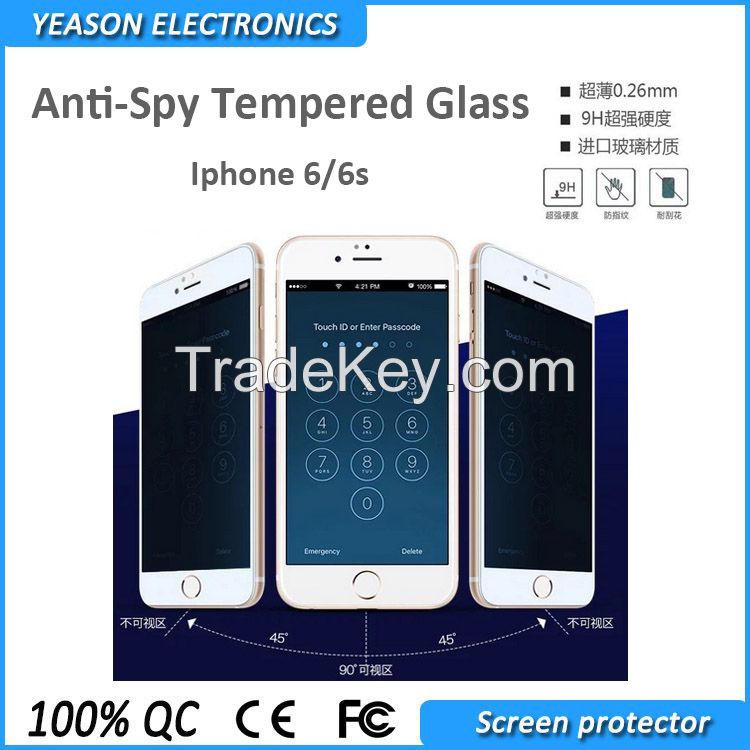 privacy tempered glass screen protector for iphone 6/6s