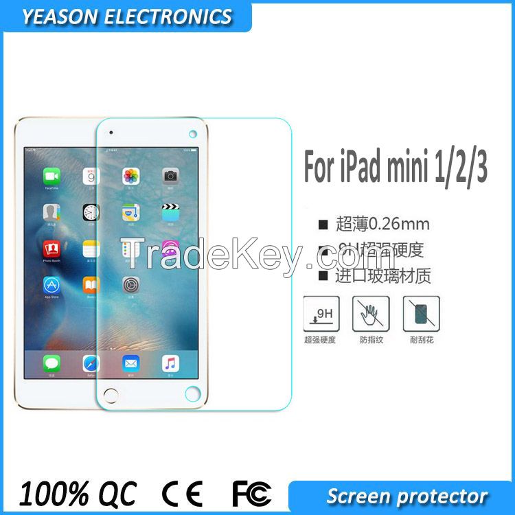 hot selling tempered glass screen protectors for ipad mini 1/2/3