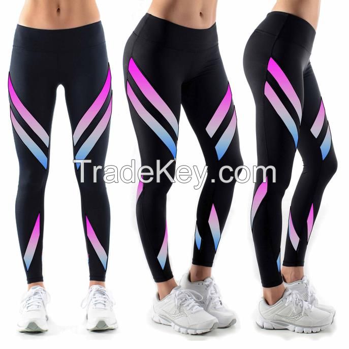 Wholesale Polyester Spandex Women Mesh Yoga Pants Sublimation