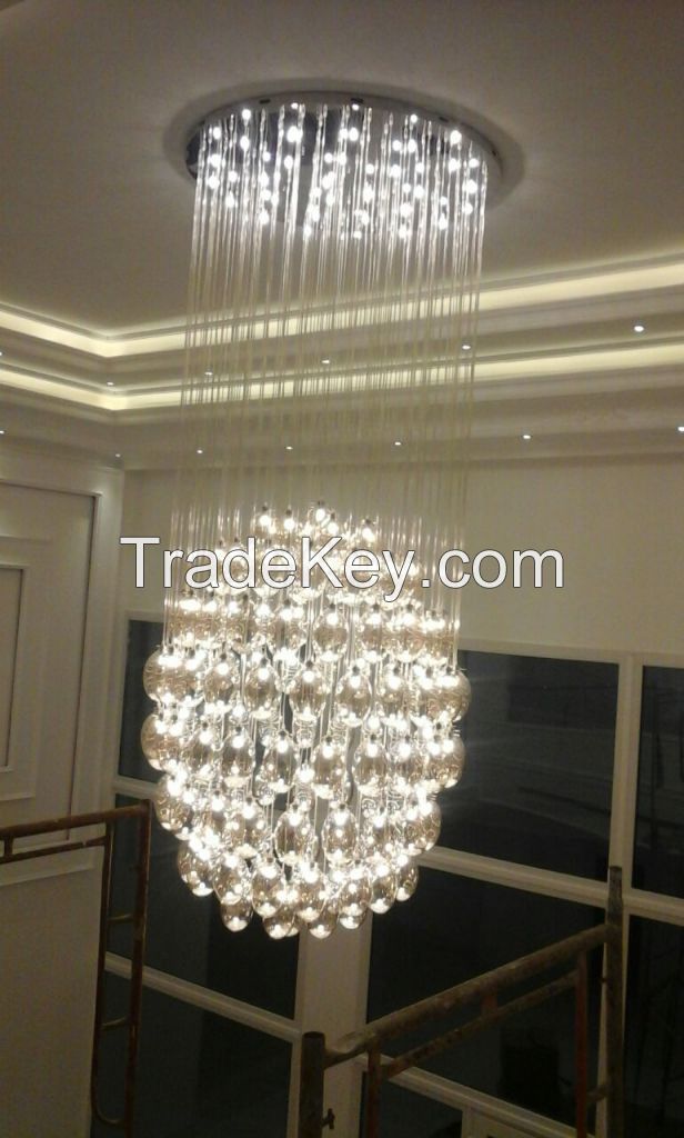 CRYSTAL AND BRASS CHANDELIERS