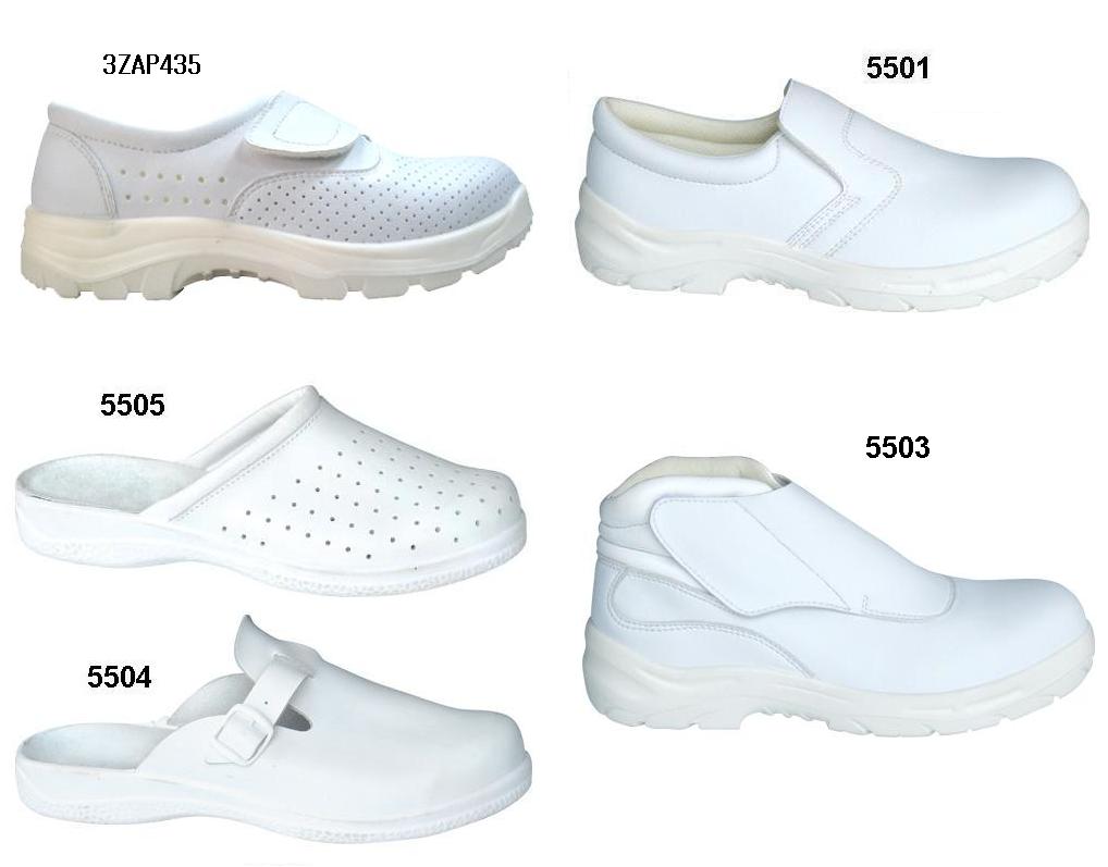 White microfiber safety shoes