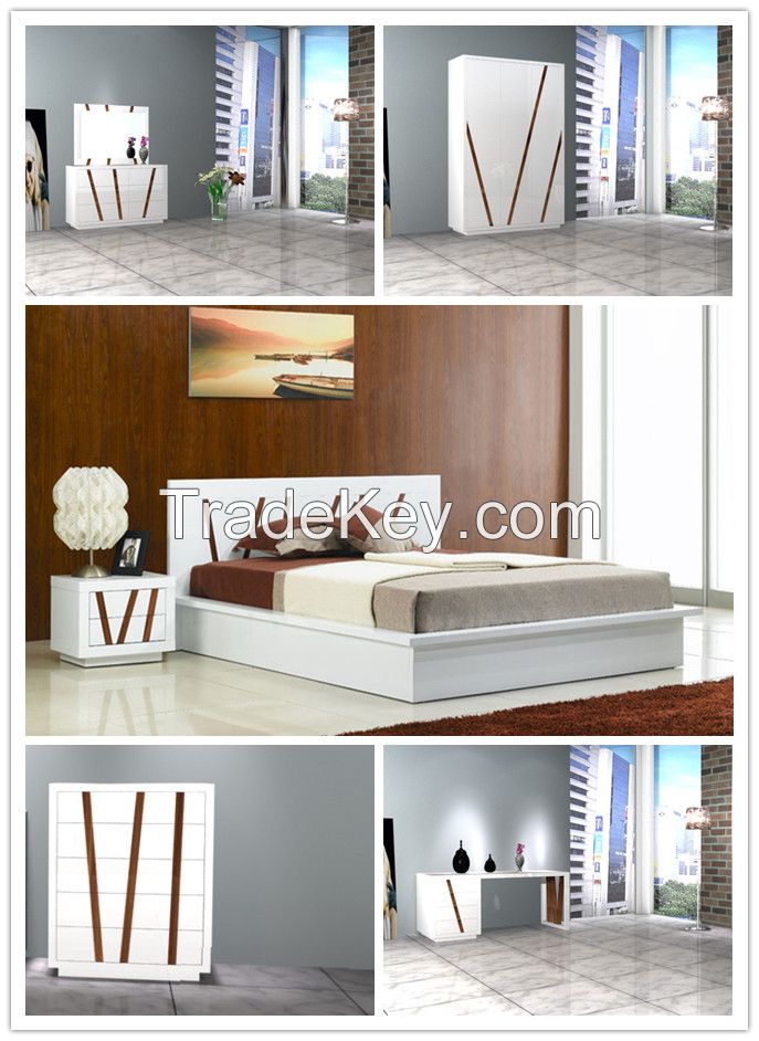 2017 new modern high gloss bedroom furniture
