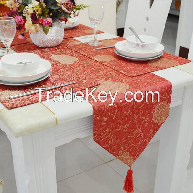 Jacquard Table Runner Table Cover For Wedding Restaurant Table Decoration