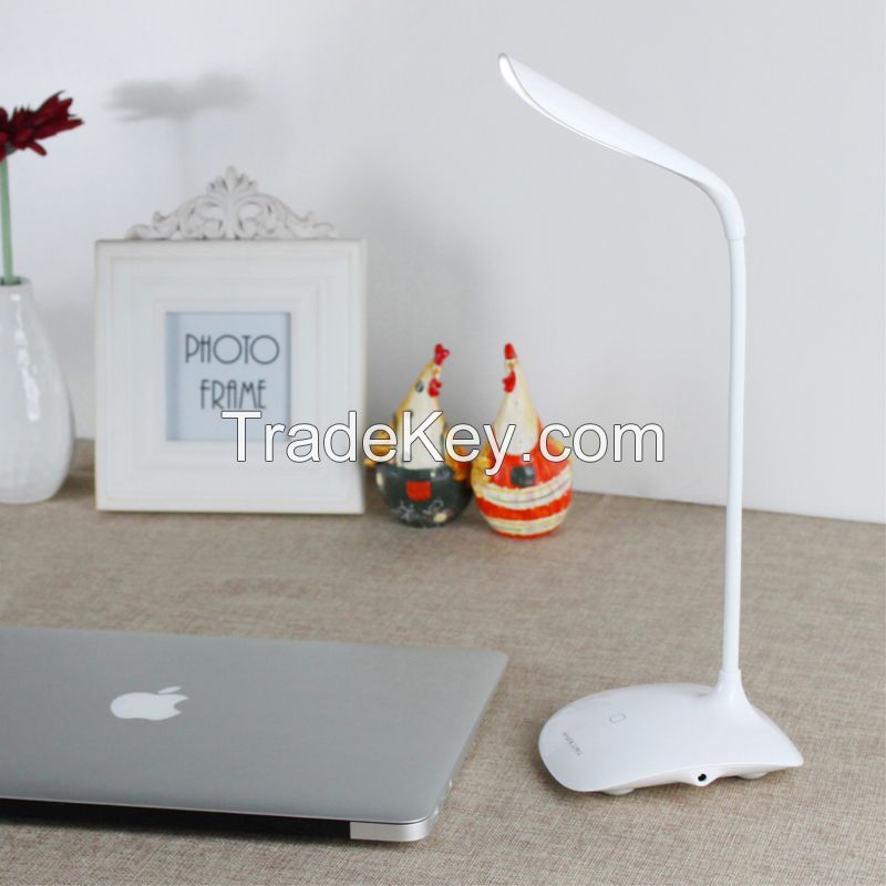 LED Desk Lamp Touch Switch Flexible LED Reading Lamp 3-level adjusted brightness Rechargeable LED Light.