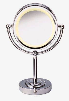Double sided lighted mirror