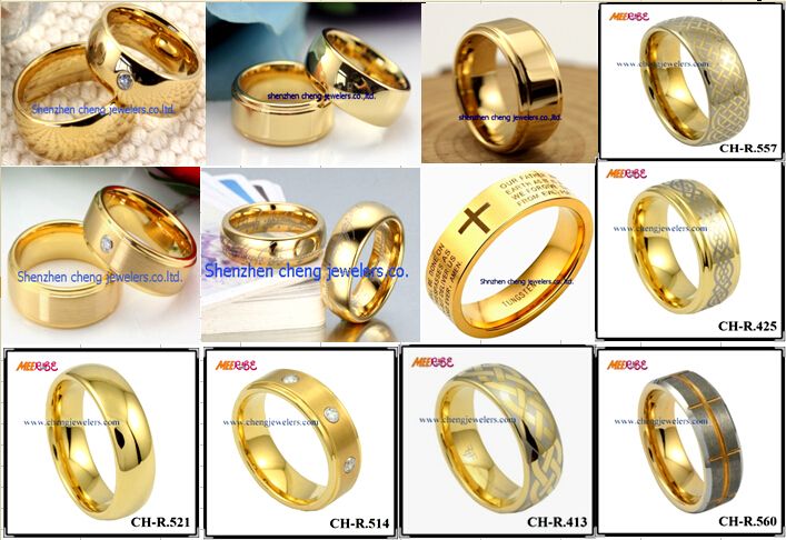 Shenzhen cheng jewelers wholesale rings with koa wood,carbon fiber,opal,IP gold plating