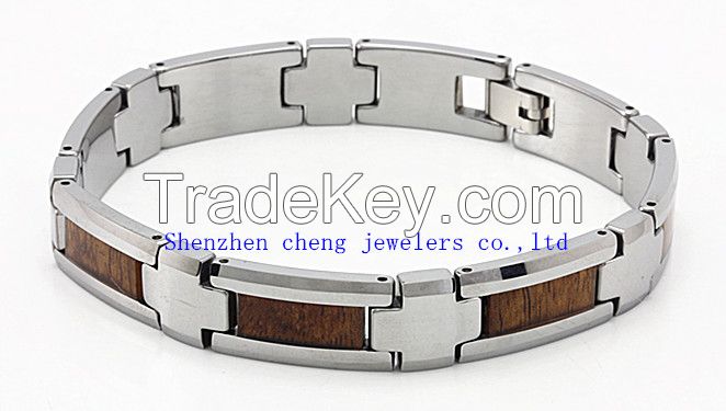 NEW design hot selling KOA wood jewelry WOOD BRACELET,opal bracelet,gold dragon,black carbon fiber inlay