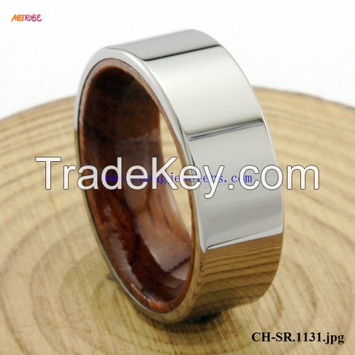 2017 HOT SELLING new product KOA WOOD INLAID TUNGSTEN RINGS