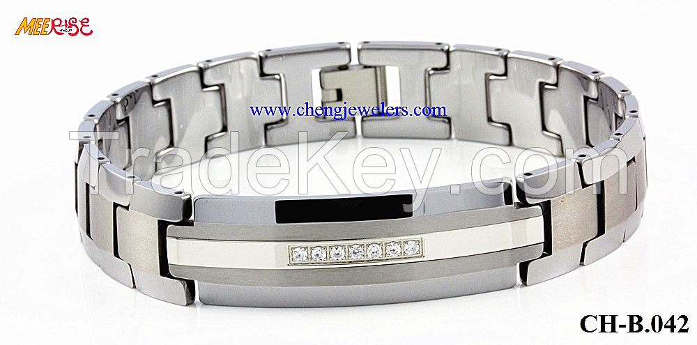 New Design Stylish Tungsten Bracelet,mens Jewelry Bracelet,cicret Bracelet With Cz