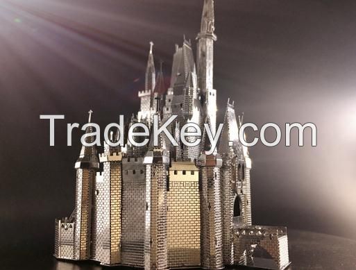 stainless steel Disney Cinderella Castle 3D jigsaw