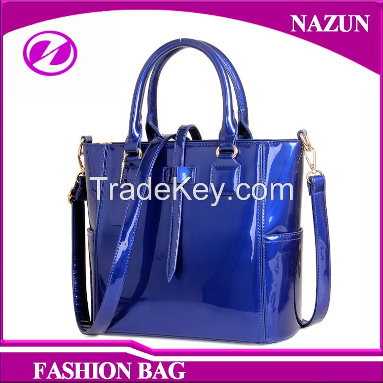 Wholesale price good quality patent leather women handbag from China supplier