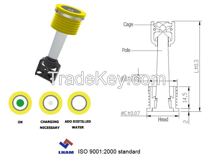 battery charge indicator for car battery with 1 balls B301