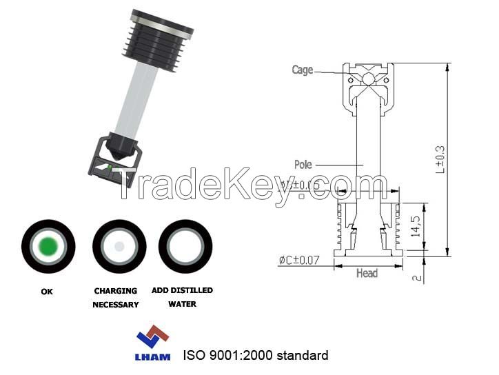 battery charge indicator for car battery with 1 balls B101