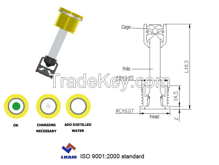 battery charge indicator for car battery with 1 balls B101