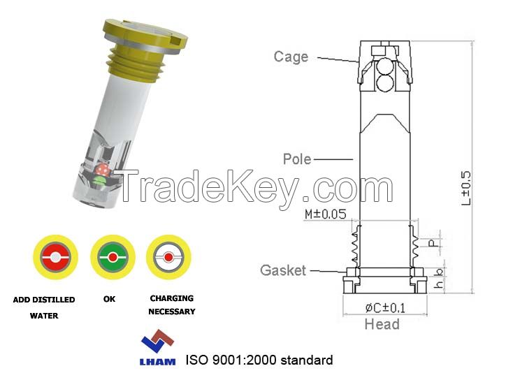 battery charge indicator for car battery with 2 balls A104