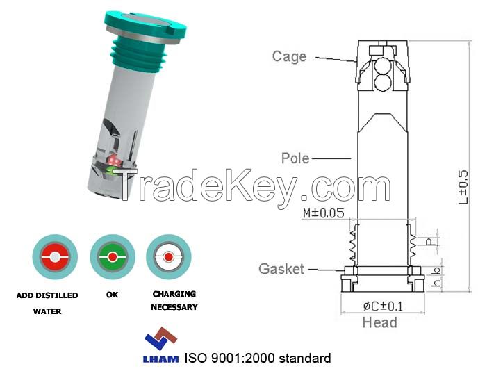 battery charge indicator for car battery with 2 balls A105