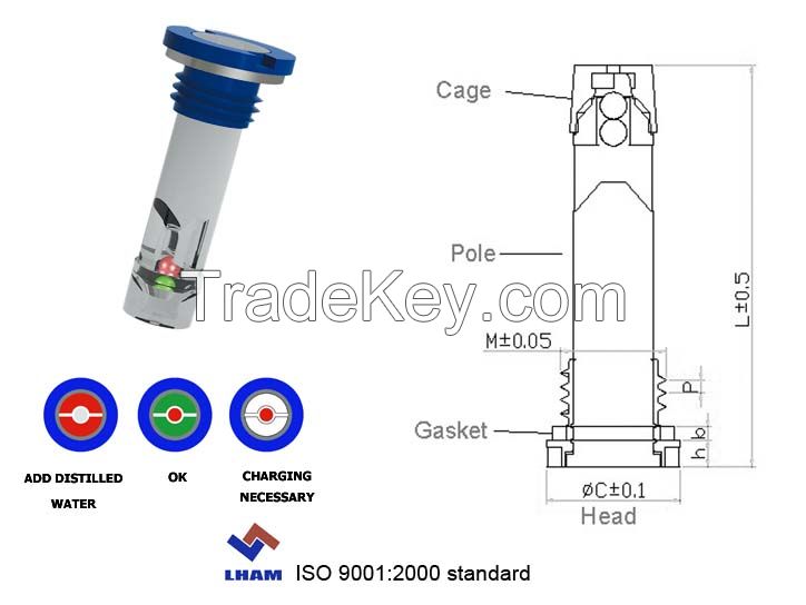 battery charge indicator for car battery with 2 balls A105