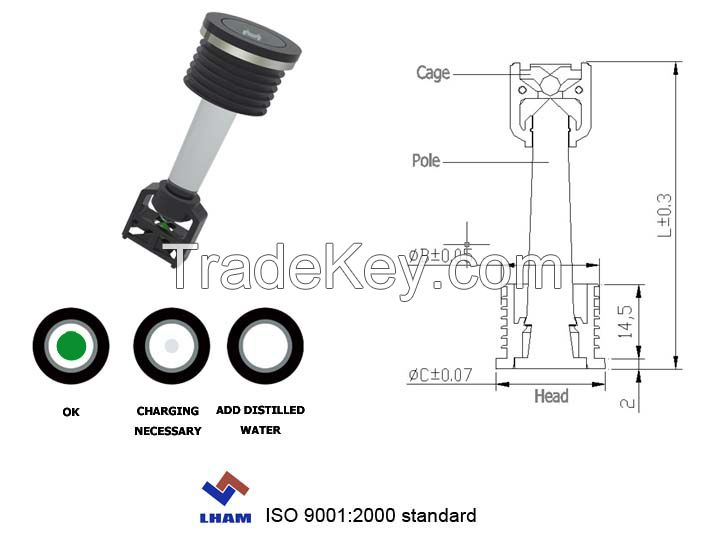 battery charge indicator for car battery with 1 balls B301