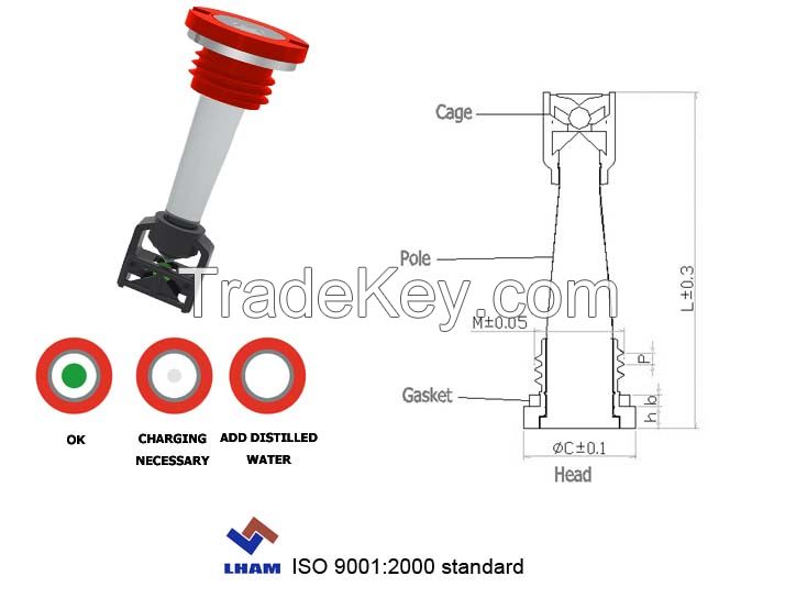 battery charge indicator for car battery with 1 balls A202