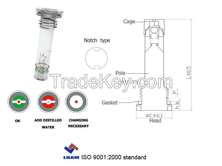 battery charge indicator for car battery with 2 balls D101