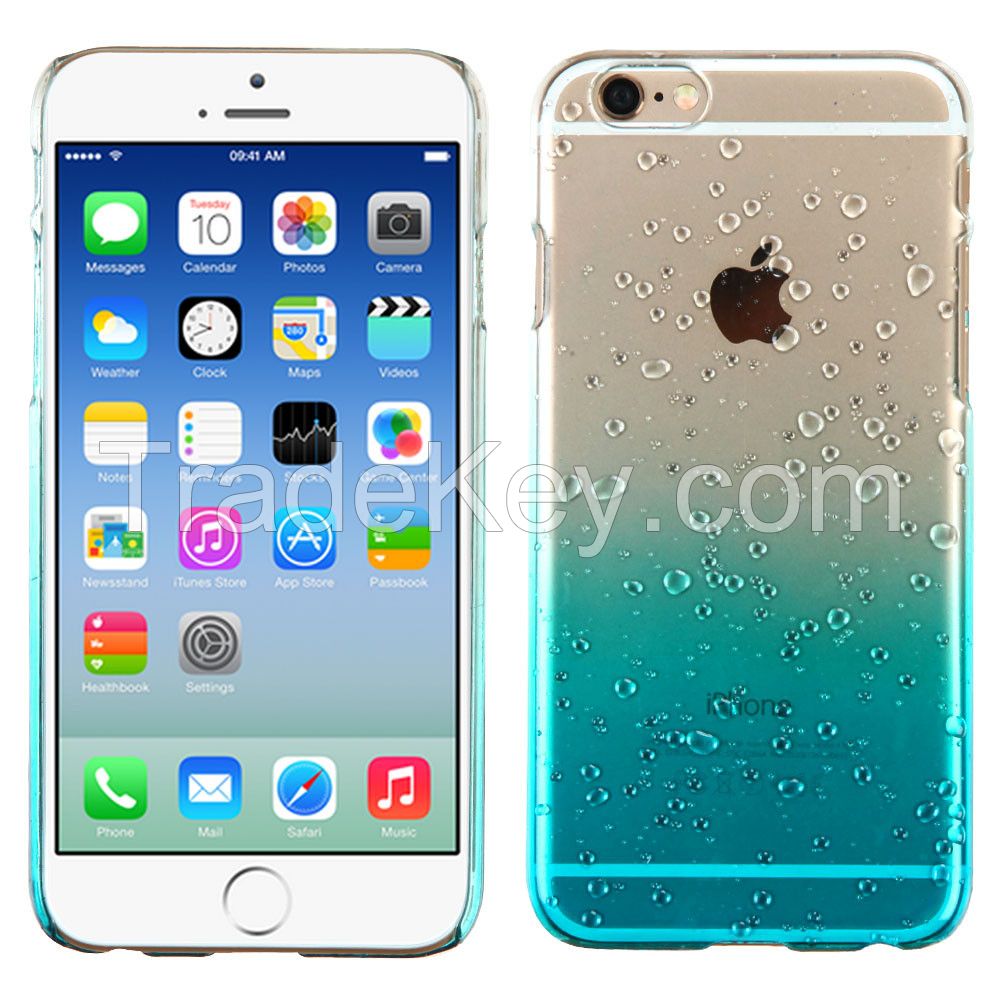 Water Drop Transparent Blue TPU Phone Case for iPhone