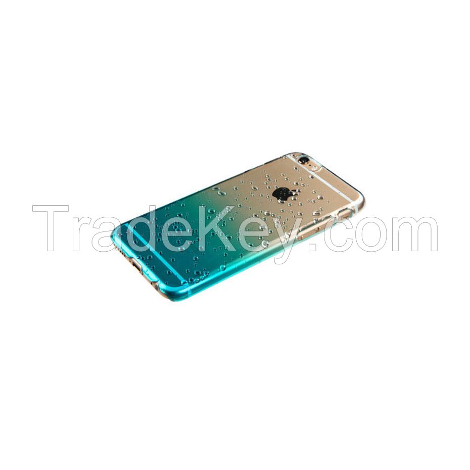Water Drop Transparent Blue TPU Phone Case for iPhone
