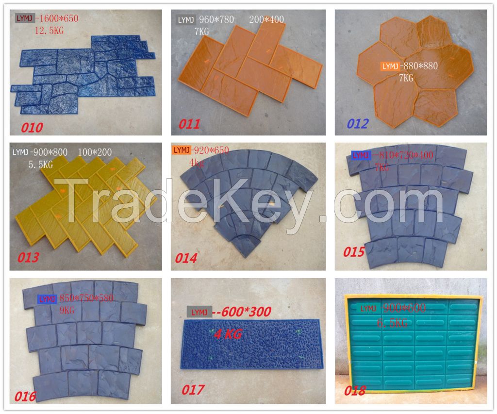 Decorative Rubber PU Concrete Stamp Mold Mould and Handles With Standa